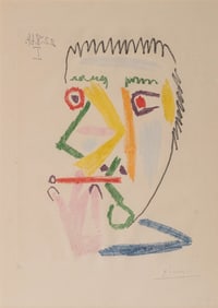 Pablo Picasso (Spanish, 1881-1973) Fumeur à la cigarette rouge, 1964