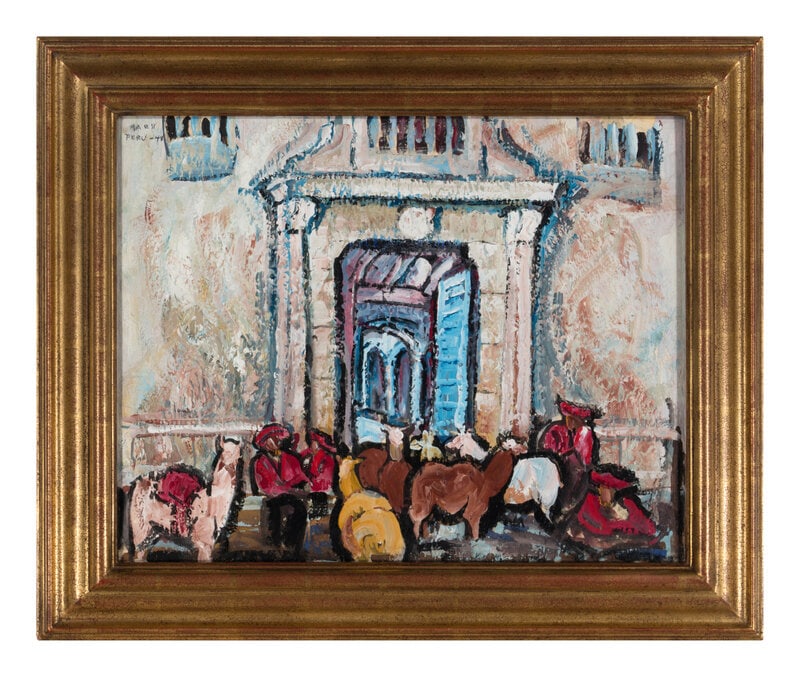 Samuel Marx (American, 1885-1964) Peru, 1948: Samuel Marx (American, 1885-1964) Peru, 1948 oil on paper laid to board signed Marx, dated, and titled (upper left ) 18 3/4 x 23 3/4 inches. This lot is located in Chicago.