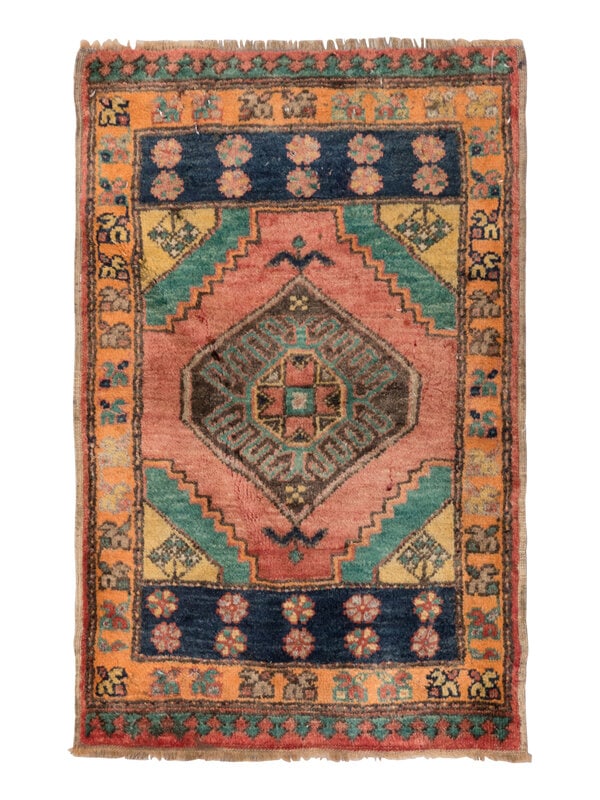 A Group of Nine Anatolian Mats: A Group of Nine Anatolian Mats sizes vary, largest roughly 1 feet 8 inches x 3 feet 4 inches. Property from a Private Collection This lot is located in Chicago.