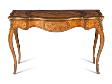 A George III Rosewood, Satinwood and Marquetry Side Table