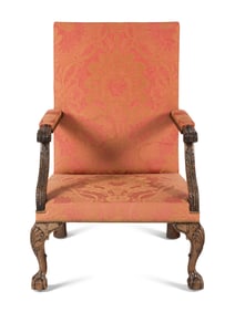 A George III Mahogany Library Armchair