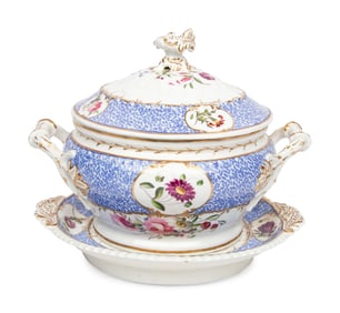 A Coalport Porcelain Tureen and Underplate