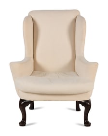 A George I Mahogany Wingback Armchair