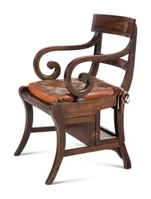 A Regency Mahogany Metamorphic Library Chair and Steps