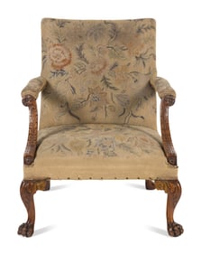 A George II Walunt Library Armchair