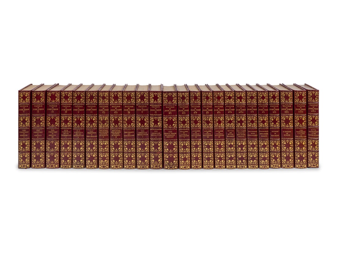 [BINDINGS & SETS]. FISKE, John (1842-1901). Writings. Cambridge: Printed at the Riverside Press, (1 of 1)