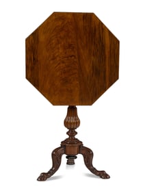 A German Mahogany and Grain-Painted Tripod Table