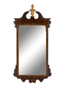 A George I Walnut and Parcel-Gilt Mirror