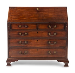 A George III Mahogany Slant-Front Bureau