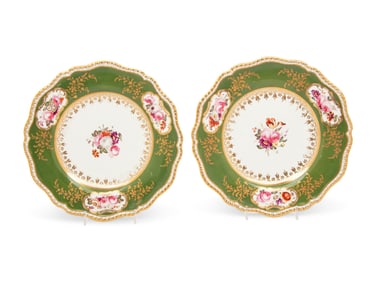A Pair of Coalport Porcelain Dessert Plates