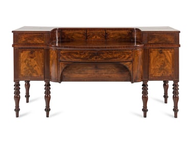 A Regency Mahogany and Parcel Ebonized Sideboard