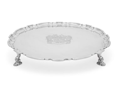 A Large English Britannia Silver Salver