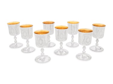 A Set of Eight Irish Silver Goblets