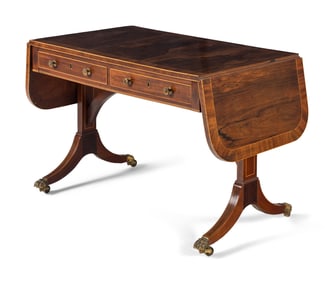 A Regency Rosewood and Mahogany Sofa Table