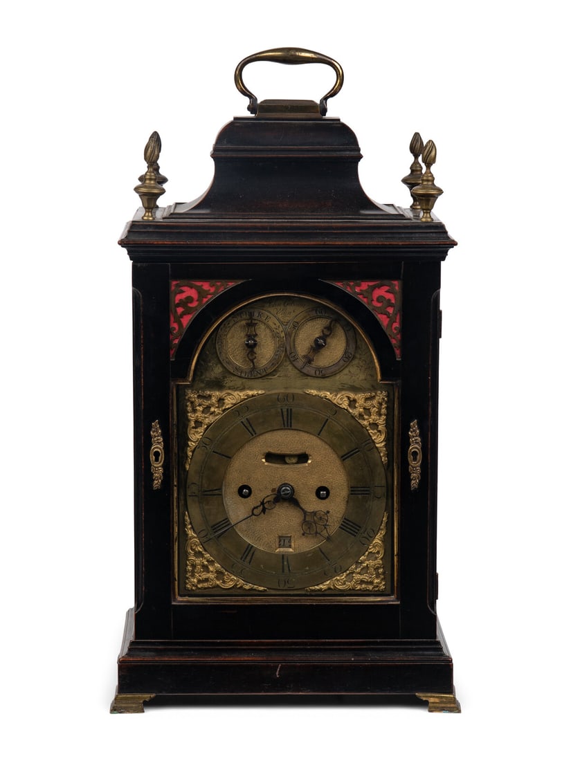 A Scottish George III Mahogany Musical Bracket Clock: A Scottish George III Mahogany Musical Bracket Clock Dial Signed John Gibson, Edinburgh, Third Quarter 18th Century the works with a chiming repeat-mechanism and a musical pin-barrel with six hammers