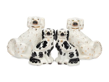 A Two Pairs of Staffordshire Dogs