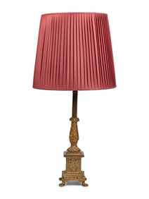A Regency Style Gilt Bronze Lamp