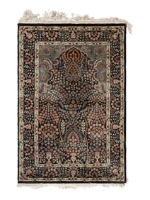 A Tabriz Silk and Wool Composition Prayer Mat