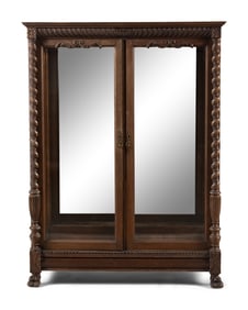 An American Oak Vitrine Cabinet