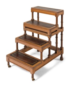 A Set of English Oak Metamorphic Library Steps
