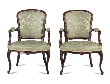 A Pair of George III Solid Mahogany Armchairs