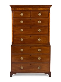 A Late George III Mahogany Chest on Chest
