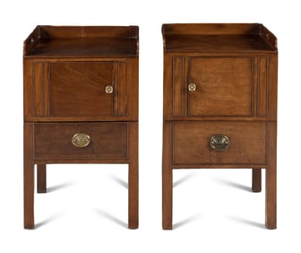 A Pair of George III Mahogany Bedside Cabinets