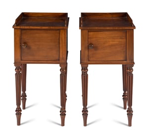 A Pair of George IV Mahogany Bedside Cabinets