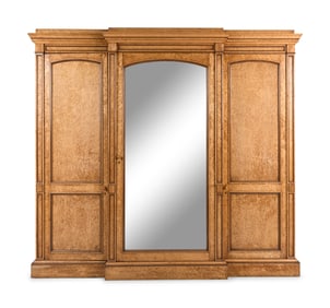 A Large English Bird's Eye Maple Wardrobe