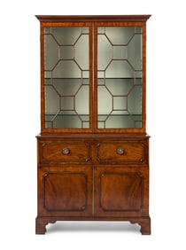 A George III Mahogany Bureau Bookcase