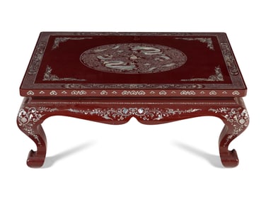 A Chinese Export Mother-of-Pearl Inlaid Low Table