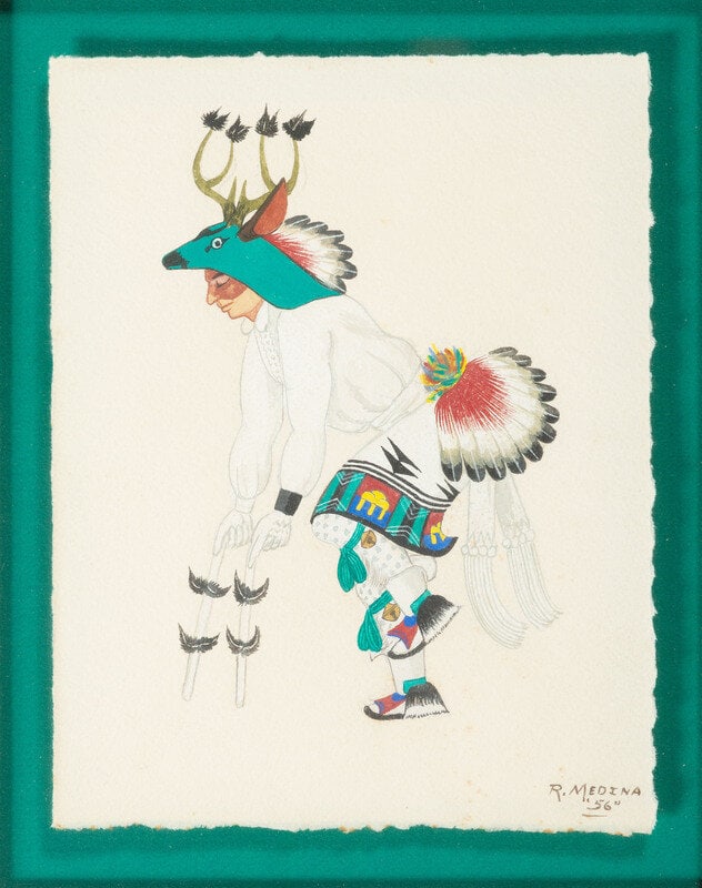 Raphael Medina
(Zia, 1929-1998)
untitled, Deer Dancer, 1956 (1 of 3)