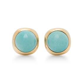 TURQUOISE AND YELLOW GOLD EARRINGS