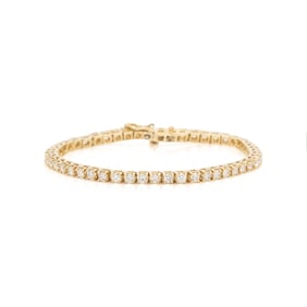 YELLOW GOLD AND DIAMOND LINE BRACELET