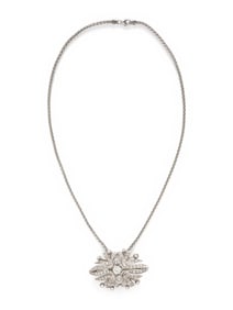 WHITE GOLD AND DIAMOND PENDANT BROOCH WITH CHAIN