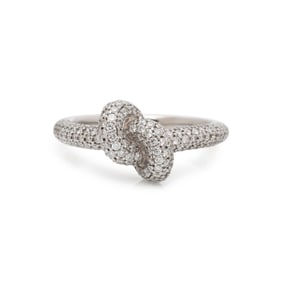 ENGELBERT, WHITE GOLD AND DIAMOND KNOT RING