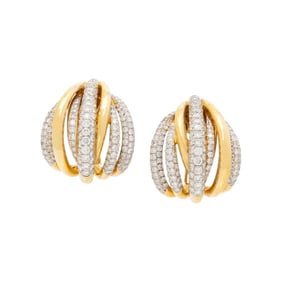 YELLOW GOLD AND DIAMOND EARRINGS