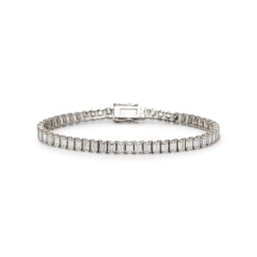 PLATINUM AND DIAMOND LINE BRACELET