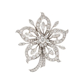 DIAMOND AND PLATINUM BROOCH