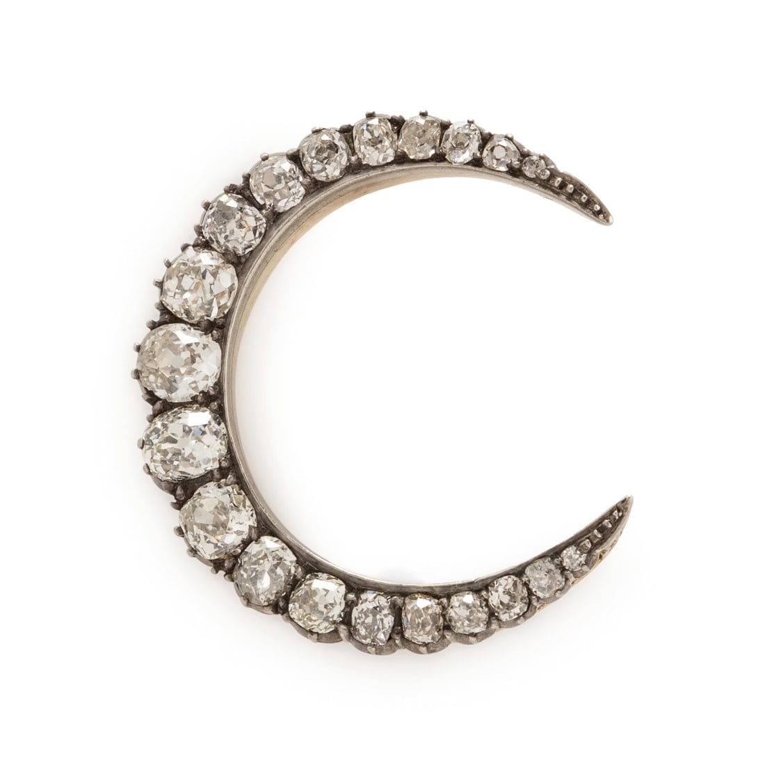 ANTIQUE, DIAMOND CRESCENT BROOCH (1 of 2)