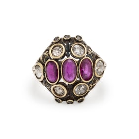 ANTIQUE, RUBY AND DIAMOND RING