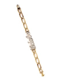BICOLOR GOLD AND DIAMOND 'ADELE' BRACELET