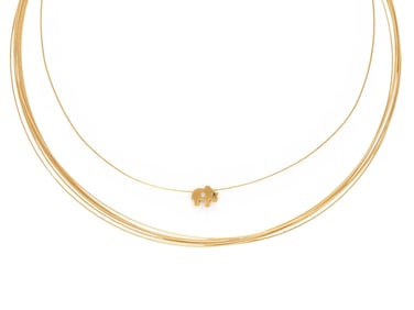 TWO YELLOW GOLD NECKLACES
