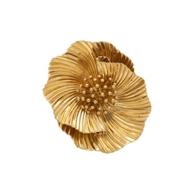 YELLOW GOLD FLOWER BROOCH