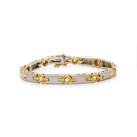 BICOLOR GOLD AND DIAMOND BRACELET