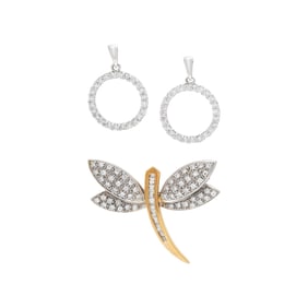 COLLECTION OF BICOLOR GOLD AND DIAMOND JEWELRY