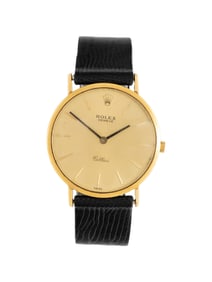 ROLEX, YELLOW GOLD 'CELLINI' WATCH