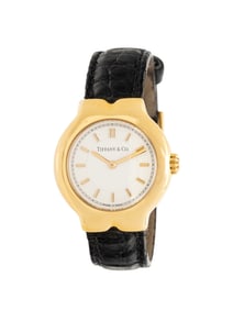 TIFFANY & CO., REF. LO130 YELLOW GOLD 'TESORO' WATCH
