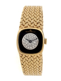 BAUME & MERCIER, YELLOW GOLD AND DIAMOND WATCH