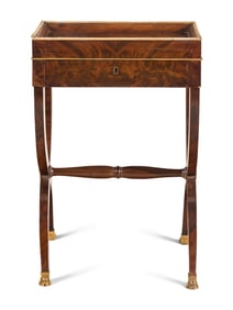 A Restauration Gilt Bronze Mounted Mahogany Writing Table